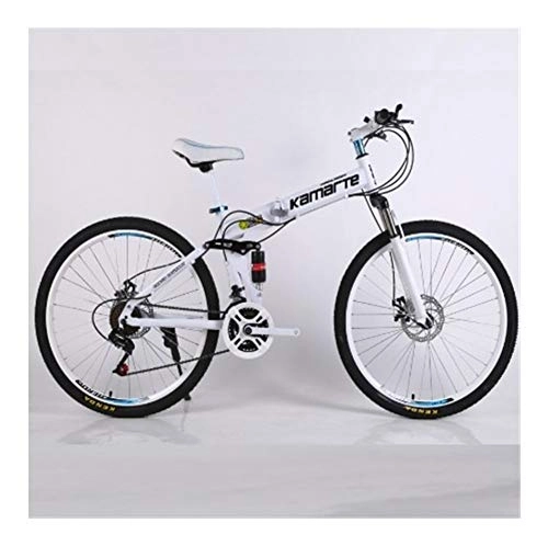 Mountain Bike pieghevoles : NoraHarry Flower 21-velocità Spoke Wheel Mountain Bike Pieghevole 24 / 26 Pollici Bici Love Sports (Color : 26 inch White)