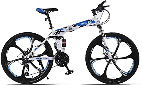 Mountain Bike pieghevoles : Qianqiusui 26" 27-velocità Folding Mountain Trail Biciclette, Compatto Commuter Bike, Shimano Drivetrain for l'adulto, YouthBoys e Ragazze, 1, 24Speed (Color : 15, Size : 21Speed)