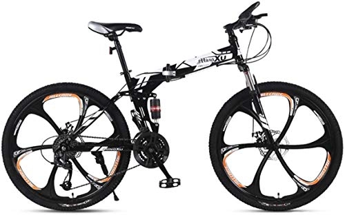 Mountain Bike pieghevoles : Qianqiusui Mountain Bike 21 / 24 / 27 velocità Steel Frame 24 Pollici a 3 Razze Ruote Sospensione Folding Bike, 2, 24speed (Color : 1, Size : 27speed)