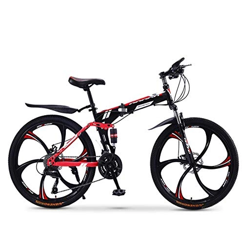 Mountain Bike pieghevoles : Qinmo Mountain Bike, Mountain Bike Bici Adulta Pieghevole 20 / 24 / 26 Pollici Doppio-Shock Absorbing off-Road Racing Speed Boys And Girls Biciclette (Color : 24inch, Size : 27speed)
