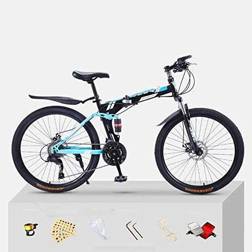 Mountain Bike pieghevoles : Qinmo Trafficante Mountain Bike Bici Adulta Pieghevole 20 / 24 / 26 Pollici Doppio-Shock Absorbing off-Road Racing Speed Boys And Girls Biciclette (Color : 26inch, Size : 24speed)