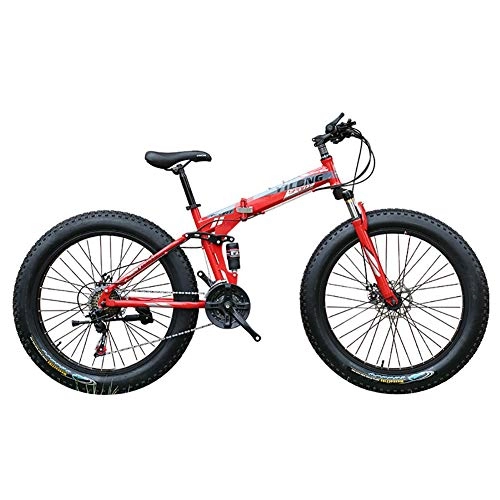 Mountain Bike pieghevoles : SOAR Mountain Bike Biciclette Fat Tire Bike Pieghevole Bici Adulta Strada for la Spiaggia motoslitta Biciclette for Donne degli Uomini (Color : Black, Size : 24in)