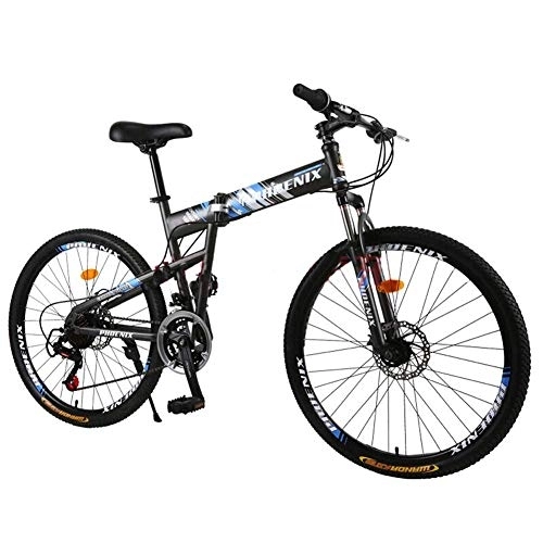 Mountain Bike pieghevoles : XBSLJ Mountain Bike, Bici da Città Mountain Bike, Ammortizzatore a 27 velocità Bici Pieghevole da 26 Pollici Mountain Bike Freno a Doppio Disco Bici a velocità variabile Bici da Strada per Adulti