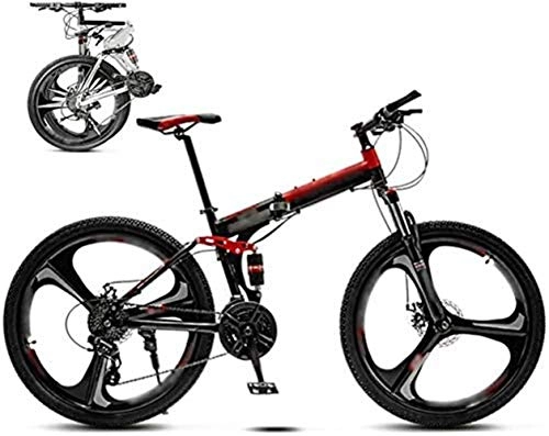 Mountain Bike pieghevoles : XHLLX Unisex Pieghevole Commuter Bike, 26 '' MTB della Bicicletta 30 velocità con Fuoristrada Bici A velocità Variabile per Uomini E Donne, Doppio Freno A Disco, A