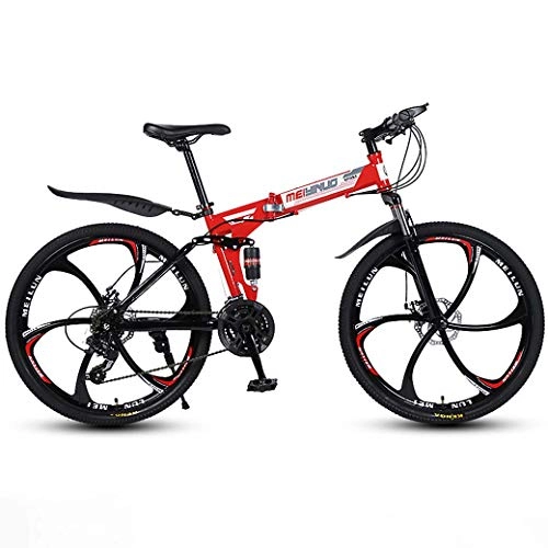 Mountain Bike pieghevoles : ZTYD 26" 21-velocità Mountain Bike per Adulti, Leggero Completa Sospensione Frame, Forcella della Sospensione, Freno a Disco, R 4
