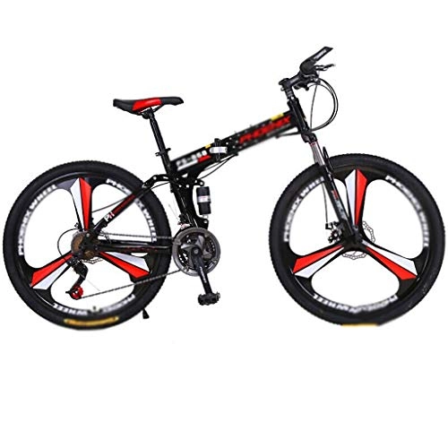 Mountain Bike pieghevoles : Zxb-shop Bike Pieghevole Folding Bike, Portatile da 26 Pollici Ruote Portatile Carbike Bici Adulta Studenti Ultra-Light (Color : Red, Dimensione : 27 Speed)