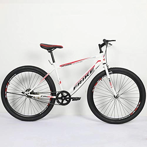 Mountain Bike : 26 Inche Adulto Maschio Doppio Freno a Disco Assorbimento degli Urti Bicicletta Carbon Road Bike-Single Speed_Black Red