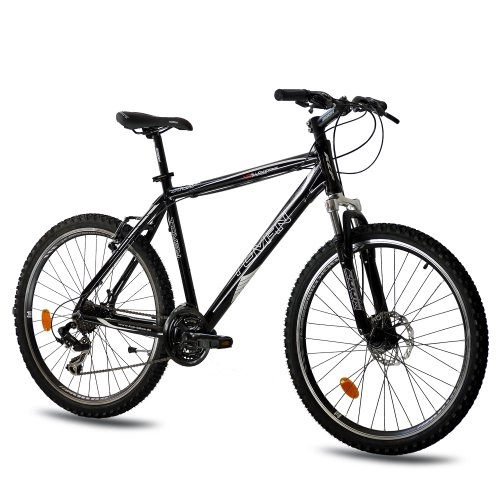 Mountain Bike : 26 KCP Mountain Bike in alluminio bicicletta Uomo tovian 21 velocità Shimano Nero – 66, 0 cm (26 pollici)