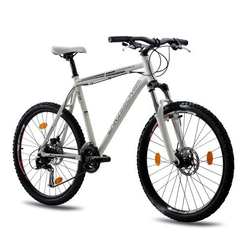Mountain Bike : 26 Mountain Bike Bicicletta, in alluminio chrisson colonis Ator con 24 Gang Alivio RST titanio Top butted Bianco Opaco – 66, 0 cm (26 pollici)