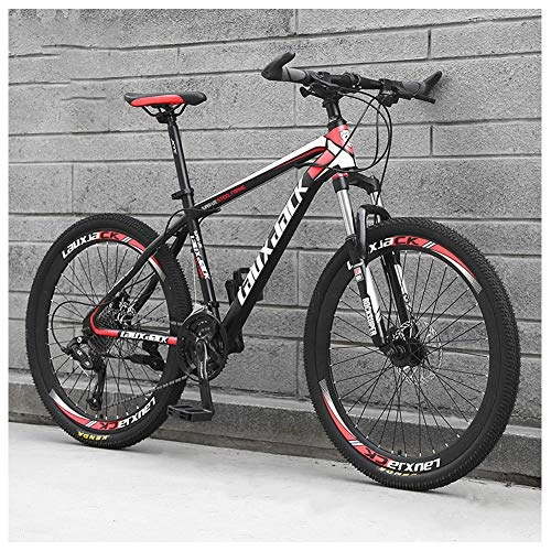 Mountain Bike : 26 Pollici 21 velocità, Adulto Bicicletta MTB, Bicicletta Mountain Bike, Bicicletta, Biciclette, Doppio Freno A Disco, Acciaio Alto Tenore Carbonio Telaio, Black Red