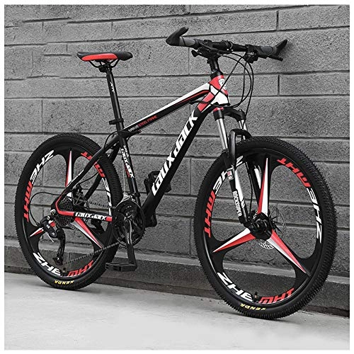 Mountain Bike : 26 Pollici 21 velocità, Bicicletta, Adulto Bicicletta MTB, Bicicletta Mountain Bike, Biciclette, Doppio Freno A Disco, Acciaio Alto Tenore Carbonio Telaio, Black Red