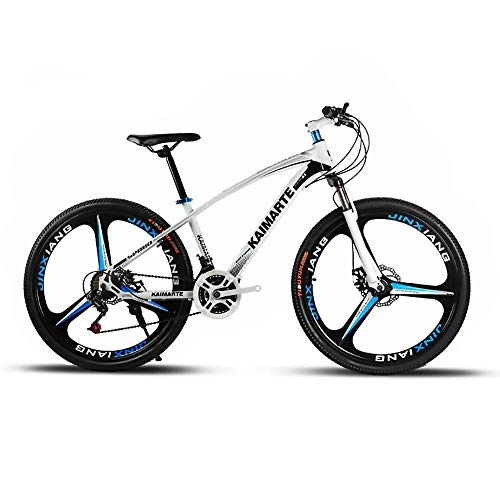 Mountain Bike : 26 pollici Ultralight Bicycle-Mechanical Brake-Adat adatto per studenti adulti lavori di campagna in mountain bike-bianco blu_21 velocità