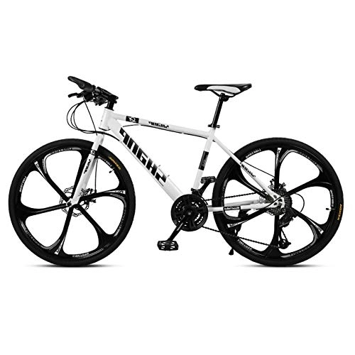 Mountain Bike : Adultmountain Bike, Biciclette da esterno in acciaio ad alto tenore di carbonio, Bicicletta a 21 velocità Full Suspension MTB Ingranaggi a doppio disco Brakesmountain Bicicletta, B-24speed