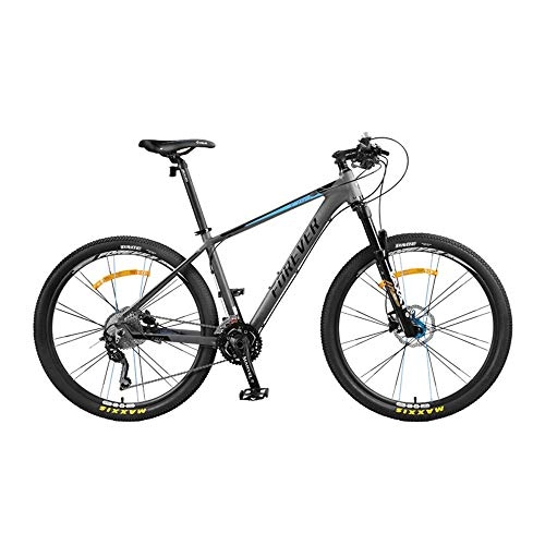 Mountain Bike : AEDWQ 30-velocit Mountain Bike, 27, 5 Pollici Cornice in Lega di Alluminio, A Doppio Disco Freno Idraulico in Bicicletta, Razze, Pneumatici MTB, Grigio-Blu