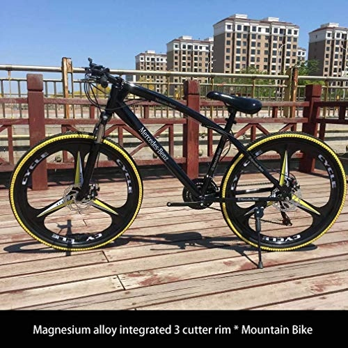 Mountain Bike : ALQN Mountain bike per adulti, mountain bike da uomo con doppio freno a disco, bici da corsa per bambini City Student Road, ruote da 26 pollici, C, 21 velocit