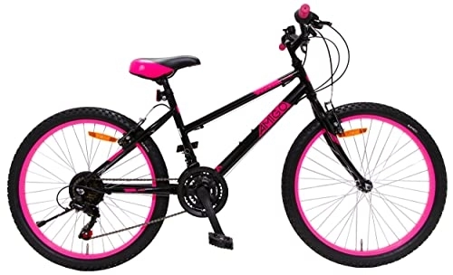 Mountain Bike : Amigo Power - Mountain bike per ragazze - 26 pollici - Shimano 18 velocità - adatta a partire da 150 cm - con freno a mano e supporto bicicletta - nero / rosa