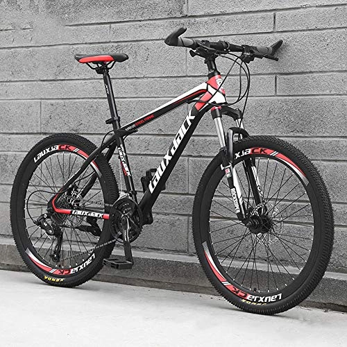 Mountain Bike : AP.DISHU Mountain Bike Biciclette Telaio in Acciaio al Carbonio Leggero A 21 velocit Freno A Disco Ruota A Raggi Road Bike Red, 24inch