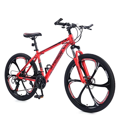 Mountain Bike : AZXV Mountain Bike Dual Dual Disco-Freni a Disco-Freni a Disco-Assorbimento Shock Assorbente MTB Bicicletta, 21 velocità, Ruote da 26 Pollici, più Colori, Bici in Acciaio Red