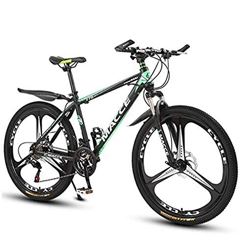 Mountain Bike : B-D Mountain Bike 21 velocità MTB Bicicletta da 26 Pollici Forcella Ammortizzata 3 Taglierina Integrata, Verde