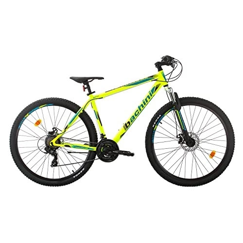 Mountain Bike : Bachini LEGEND 29 Ruotes Bicicletta Uomo Mountain Bike Hardtail, Freni a Disco, Shimano 21 velocità (Verde neon opaco)