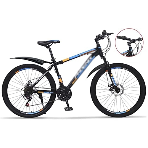 Mountain Bike : BaiHogi Bicicletta da corsa professionale, mountain bike a 24 velocità, con ruote da 66 cm, freni a doppio disco, per uomo e donna, per appassionati di ciclismo, blu / 24 velocità