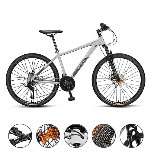Mountain Bike : Bananaww Mountain Bike con Ruote a Raggi da 29 Pollici, Telaio in Alluminio, Cambio a 21 Marce, Freno a Disco, Forcella Ammortizzata, Bicicletta per la Donna e Uomini da 153-190 cm