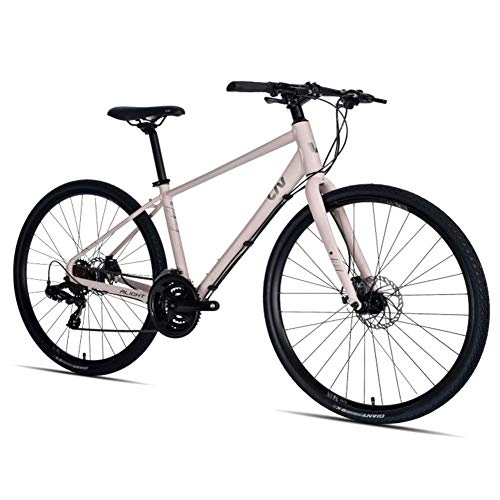 Mountain Bike : BCX Bici da strada da donna, bici da strada leggera in alluminio a 21 velocità, bicicletta da strada con freni a disco meccanici, perfetta per tour su strada o su sterrato, nera, Xs, Rosa, Piccolo
