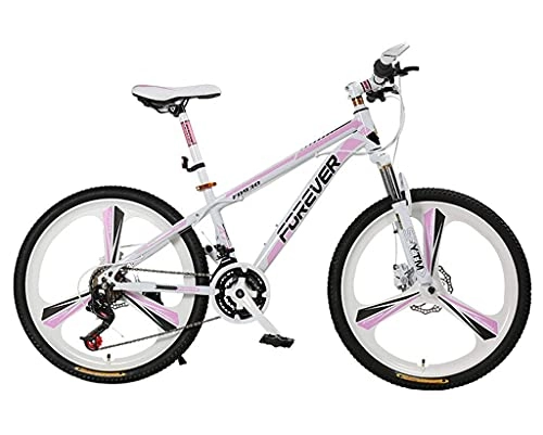 Mountain Bike : Bici da Corsa Professionale, Mountain Bike Bici Adulta allievo Femminile 26 Pollici 27 a velocità variabile in Lega di Alluminio a Doppio Disco Freno Pink Bicycle Una, B (Color : B, Size : -)