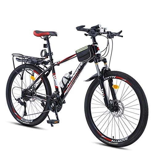 Mountain Bike : Bicicletta a sospensione completa per adulti - Mountain bike in acciaio ad alto tenore di carbonio da 24 / 26 pollici - Unisex - per biciclette per studenti e giovani (velocità 21 / 24 / 27 / 30) Doppio fre