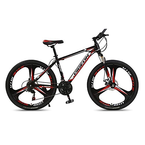 Mountain Bike : Bicicletta, ammortizzatore con doppio freno a disco Mountain Bike, bicicletta da 26 pollici a 27 velocità, per adulti e adolescenti, adatta a vari terreni, telaio in acciaio ad alto tenore di car