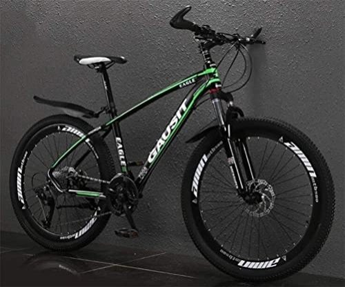Mountain Bike : Bicicletta, Bicicletta da Strada per Città Mountain Bike per Adulti, Freni a Doppio Disco Smorzamento Fuoristrada (Color : Dark Green, Size : 27 Speed)
