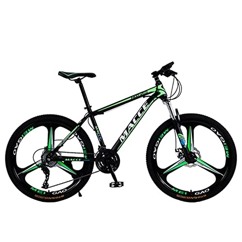 Mountain Bike : Bicicletta da montagna a velocità variabile con freno a doppio disco in acciaio al carbonio con assorbimento degli urti (24 / 26 pollici 21 / 24 / 27 / 30 velocità blu; nero rosso; nero verde; nero arancion