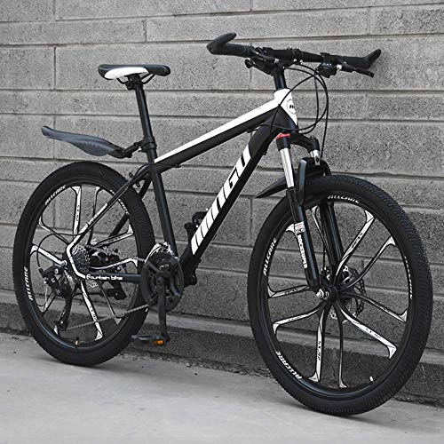 Mountain Bike : Bicicletta da Strada Unisex da 30 velocità con Telaio in Acciaio al Carbonio Ruote da 24 / 26 Pollici, Blu, 24 Pollici