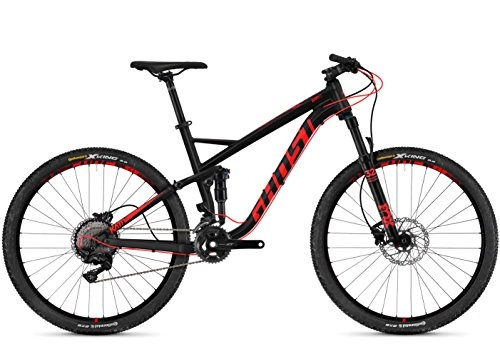 Mountain Bike : Bicicletta Ghost Kato FS 5.7 Flat, in lega di alluminio, nero notte e rosso neon, mountain bike, modello 2018, night black / neon red, M
