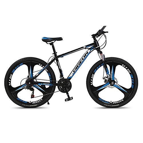 Mountain Bike : Bicicletta, mountain bike 26", bicicletta ammortizzata a 27 velocità, con telaio in acciaio ad alto tenore di carbonio, doppio freno a disco, per adulti e adolescenti, non facile da deformare /