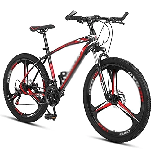 Mountain Bike : Bicicletta Mountain Bike da 26 pollici 21 / 24 / 27 velocità con freno a disco e sospensione anteriore per uomo donna adolescente / Rosso / 21 velocità (Red 21 Speed)