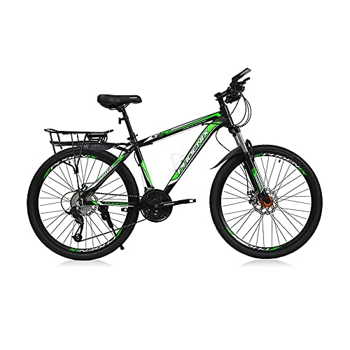 Mountain Bike : Bicicletta, mountain bike da 26 pollici, bicicletta a 27 velocità, con telaio in lega di alluminio ultraleggera, facile da installare, adatta a vari terreni, per adulti e adolescenti / Green / 1