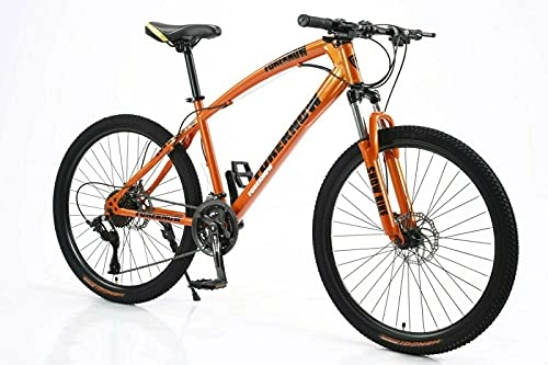 Mountain Bike : Bicicletta mountain bike da 26 pollici, con freno a disco, sospensione forcella per bici (arancione, 24 in)