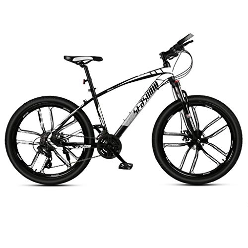 Mountain Bike : Bicicletta Mountainbike, Mountain bike, 26inch Hard-coda Mountain Biciclette, acciaio al carbonio Telaio, sospensioni anteriori e Dual Disc Brake MTB Bike ( Color : Black+White , Size : 24 Speed )