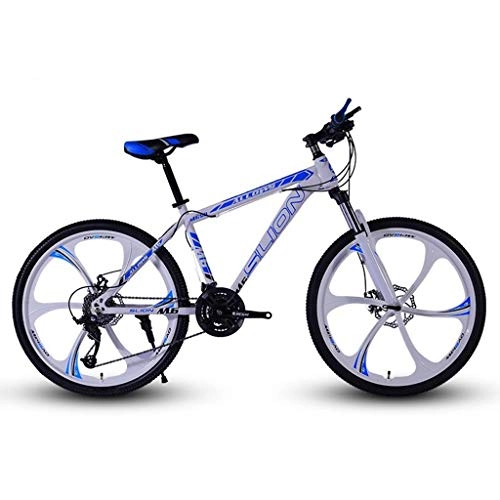 Mountain Bike : Bicicletta Mountainbike, Mountain bike, telaio in acciaio hardtail Biciclette da montagna, doppio freno a disco anteriore e sospensioni, ruote 26inch MTB Bike ( Color : White+Blue , Size : 27 Speed )