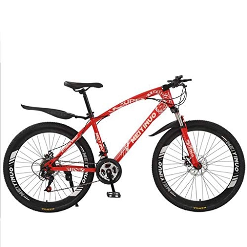 Mountain Bike : Bicicletta Mountainbike, MTB, Mens Womens Ravine Bike con doppio disco anteriore Sospensione 21 / 24 / 27 velocità 26" Biciclette da montagna, acciaio al carbonio Telaio ( Color : Red , Size : 21 Speed )