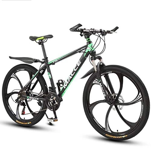 Mountain Bike : Bicicletta Mountainbike, MTB, Montagna Biciclette 26" Ruote Ravine Bike con doppio disco anteriore Sospensione 21 24 27 velocità di acciaio al carbonio Telaio ( Color : Green , Size : 21 Speed )