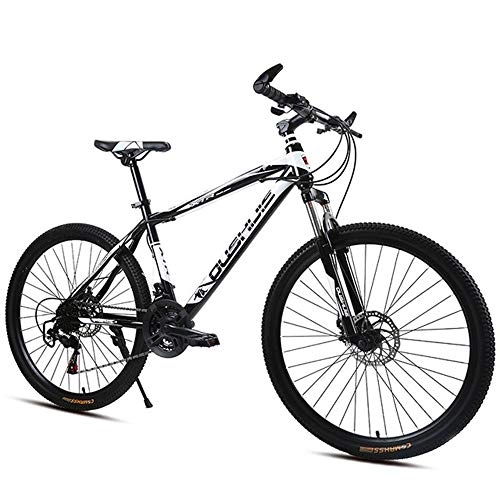 Mountain Bike : Bicicletta Mountainbike, MTB, Mountain Biciclette, acciaio al carbonio Telaio Hard-coda Burrone bike, sospensioni anteriori e Dual Disc Brake, 26 pollici Mag Wheels ( Color : Black , Size : 21-speed )