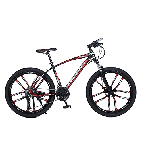 Mountain Bike : Bicicletta per studenti cross-country a velocità variabile all'aperto (nero rosso; nero verde; nero blu; bianco blu 21 / 24 / 27 velocità) Bicicletta ammortizzante 24 / 26 pollici / 135, 0 cm * 19, 0 cm * 72,