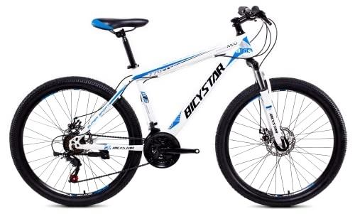 Mountain Bike : Bicystar MTB 26", Mountain Bike Unisex Adulto, Bianco / Azzurro