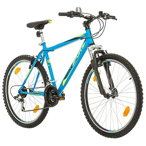 Mountain Bike : Bikesport Thunder Bicicletta Mountain Bike Uomo 26", Shimano 21 cambios (Blu Opaco, L)