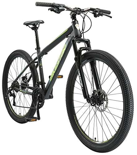Mountain Bike : BIKESTAR Hardtail Mountain Bike, Freni a Disco, 27.5" | Bicicletta MTB Telaio 17" Cambio Shimano a 21 velocità, sospensioni | Nero