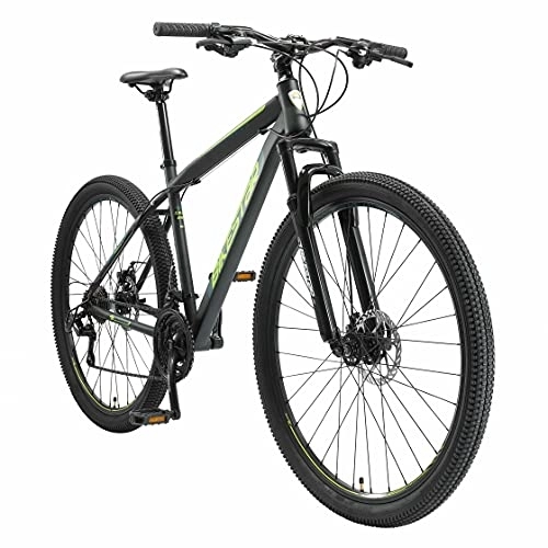 Mountain Bike : BIKESTAR Hardtail Mountain Bike, Freni a Disco, 29" | Bicicletta MTB Telaio 19" Cambio Shimano a 21 velocità, sospensioni | Nero