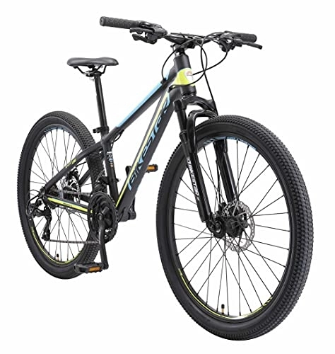 Mountain Bike : BIKESTAR Hardtail Mountain Bike in Alluminio, Freni a Disco, 26" | Bicicletta MTB Telaio 13" Cambio Shimano a 21 velocità, sospensioni | Nero Giallo
