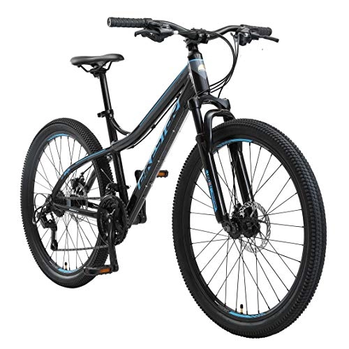 Mountain Bike : BIKESTAR Hardtail Mountain Bike in Alluminio, Freni a Disco, 26" | Bicicletta MTB Telaio 16" Cambio Shimano a 21 velocità | Noir Blu